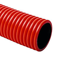 Труба гофрована гнучка двошарова Копофлекс, червона, протяжка, ; Ø160мм; поліетилен HDPE; Бухта 50 м KF 09160_ВА