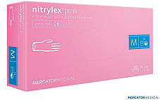 Рукавички нітрилові рожеві MERCATOR MEDICAL Польща NITPINK