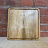 Сервірувальна дошка дерев'яна тарілка для подачі стейка шашлику м'ясних страв та нарізки 29х29 см "Аквадра", фото 3