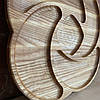 Менажниця з дерева секційна тарілка з відсіками для подачі м'ясних страв, закусок і нарізки "Містик" ясень д24см, фото 4