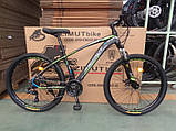 Велосипед гірський двоколісний однопідвісний сталевий Azimut Nevada 27.5 GD 27.5 дюйма 17 рама чорно-зелений, фото 2