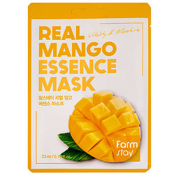 Тканинна маска з екстрактом манго антиоксидантна FarmStay Real Mango Essence Mask 23 мл