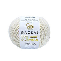 Gazzal BABY WOOL XL (Газзал Бейби Вул ХL) № 829 молочный (Пряжа шерстяная, нитки для вязания)