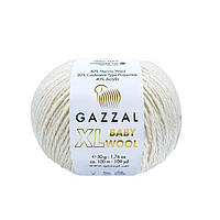 Gazzal BABY WOOL XL (Газзал Бейбi Вул ХL) № 829 молочний (Пряжа вовняна, нитки для в'язання)