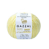 Gazzal BABY WOOL XL (Газзал Бейбi Вул ХL) № 833 світло-жовтий (Пряжа вовняна, нитки для в'язання)