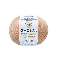 Gazzal BABY WOOL XL (Газзал Бейби Вул ХL) № 834 персик (Пряжа шерстяная, нитки для вязания)