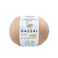 Gazzal BABY WOOL XL (Газзал Бейбi Вул ХL) № 834 персик (Пряжа вовняна, нитки для в'язання)