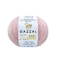 Gazzal BABY WOOL XL (Газзал Бейби Вул ХL) № 836 нежно-розовый (Пряжа шерстяная, нитки для вязания)