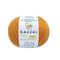 Gazzal BABY WOOL XL (Газзал Бейби Вул ХL) № 837 оранжевый (Пряжа шерстяная, нитки для вязания)