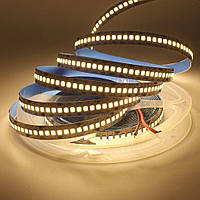Світлодіодна стрічка LEDTech smd 2835 240led/м 12v ip20 теплий білий (3000К) преміум на синьому термоскотче