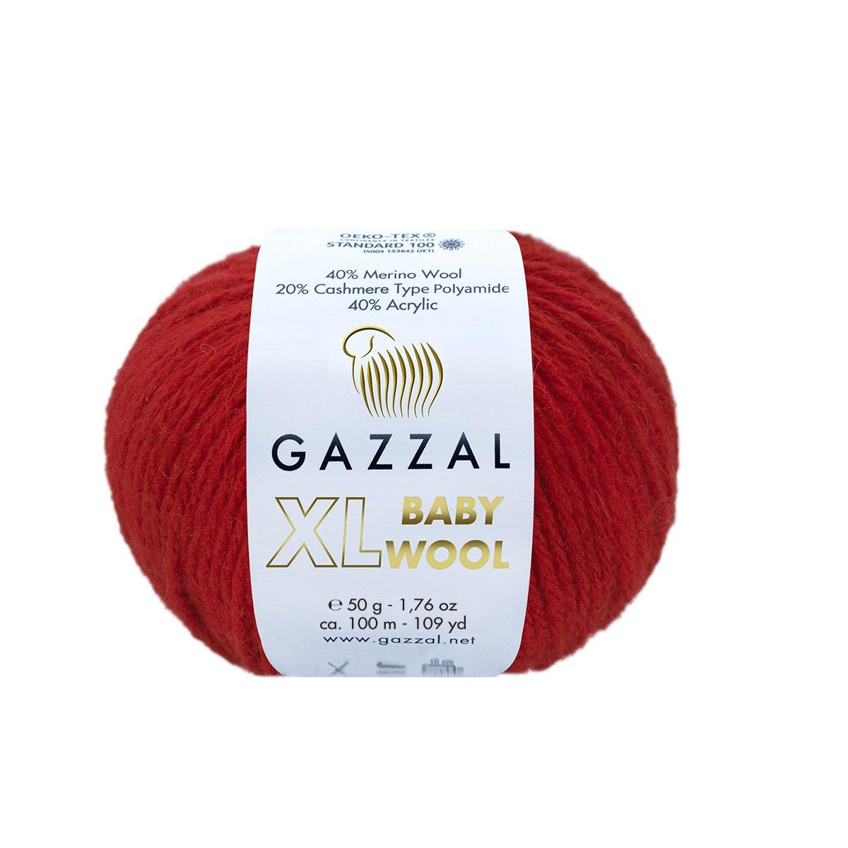 Gazzal BABY WOOL XL (Бейби Вул ХL) № 811 Красный (Пряжа Шерстяная ...