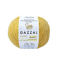 Gazzal BABY WOOL XL (Газзал Бейбi Вул ХL) № 812 жовтий (Пряжа вовняна, нитки для в'язання)