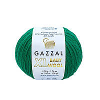 Gazzal BABY WOOL XL (Газзал Бейбi Вул ХL) № 814 зелений (Пряжа вовняна, нитки для в'язання)