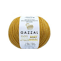 Gazzal BABY WOOL XL (Газзал Бейбi Вул ХL) № 842 гірчиця (Пряжа вовняна, нитки для в'язання)