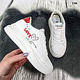 Кросівки кеди жіночі білі "Love" еко-шкіра, фото 5