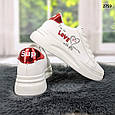 Кросівки кеди жіночі білі "Love" еко-шкіра, фото 7