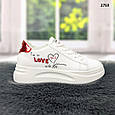 Кросівки кеди жіночі білі "Love" еко-шкіра, фото 8