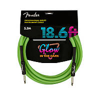Инструментальный кабель FENDER CABLE PROFESSIONAL SERIES 18.6' GLOW IN DARK GREEN (5.5 м)
