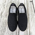 Жіночі чорні кросовки мокасини зі стразами весняно-літні Гіпаніс Україна, фото 10