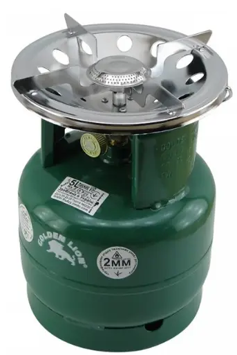 5 л Golden Lion Ruddy Original Газовий комплект "Пікнік" VR Italy з пальником латунь Руді, фото 1