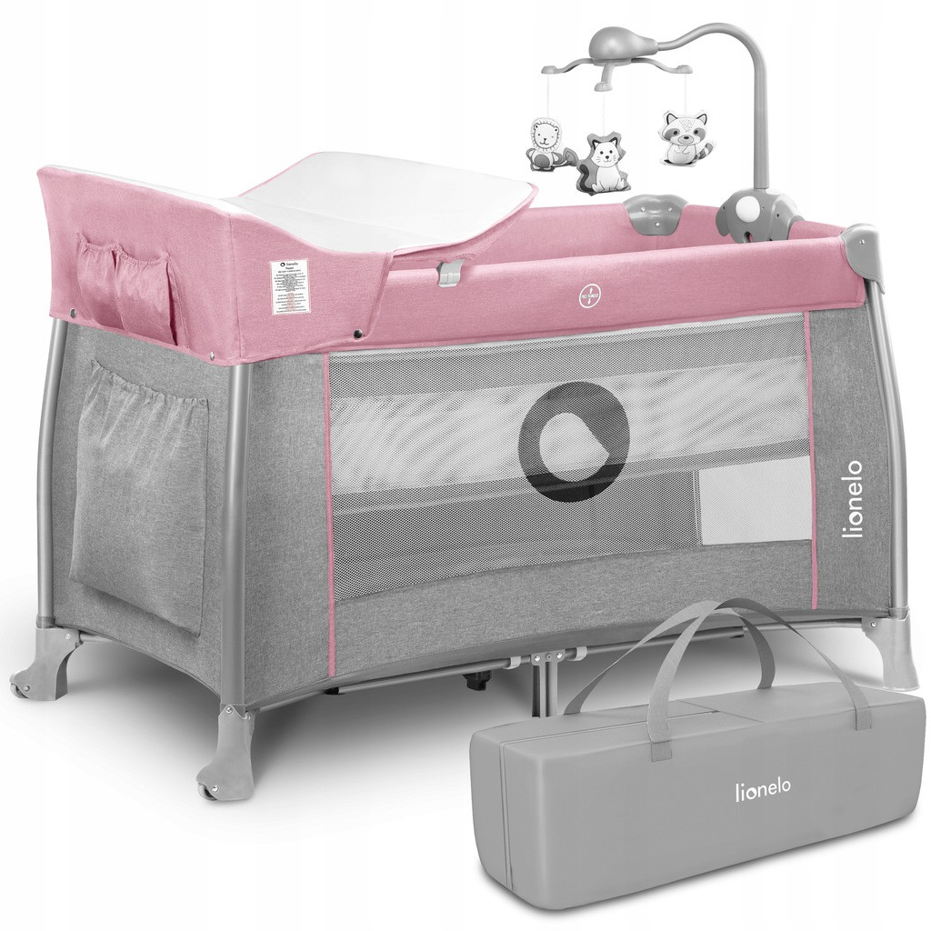 Ліжечко-манеж Lionelo Thomi Pink Baby, фото 1