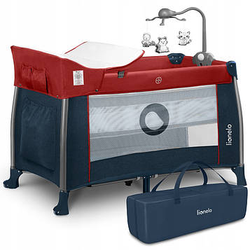 Ліжечко-манеж Lionelo Thomi Red Burgundy Blue