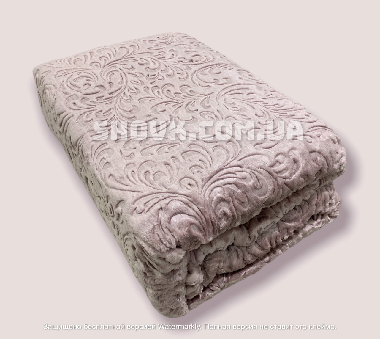 Велюрове жакардове покривало AltinSar Super Soft Blanket 220x240 см Темно-ліловий, фото 1