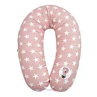 Подушка для беременных и кормления, "Звезда" 30х190см, 100% хлопок (пудра, серый, мята) Пудра