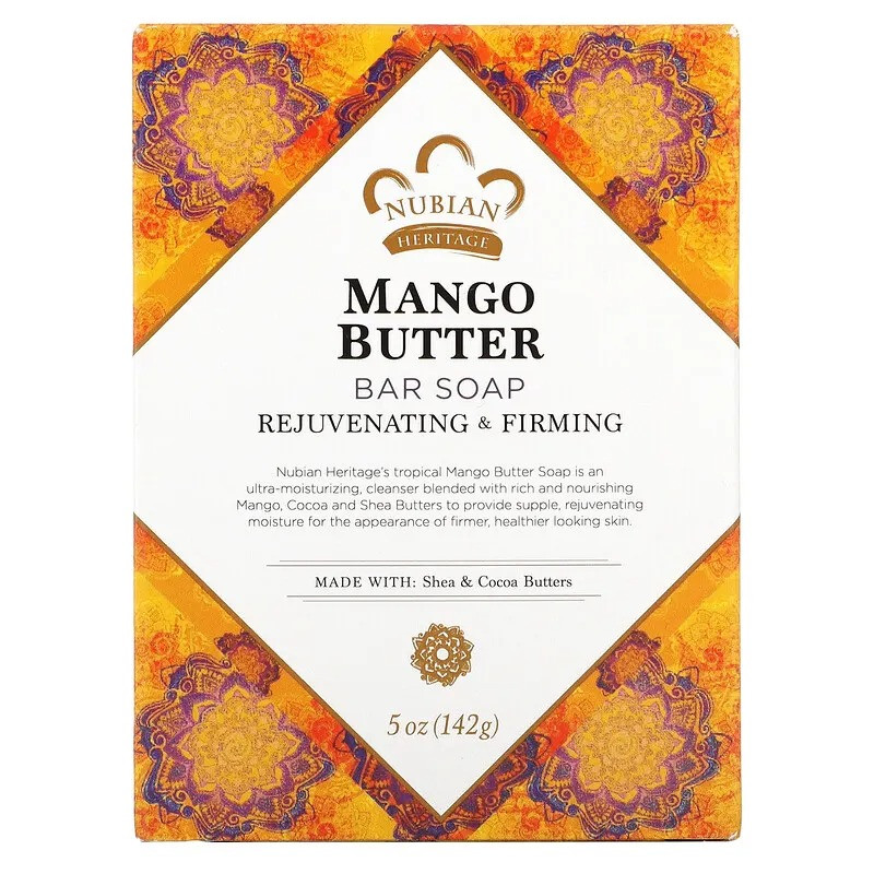 Мило з олією манго Nubian Heritage "Mango Butter Bar Soap" омолодження та пружність (142 г)