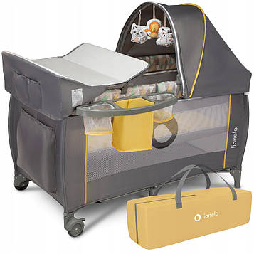Ліжечко-манеж Lionelo SVEN PLUS YELLOW SCANDI
