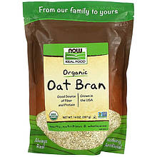 Органічні вівсяні висівки NOW Foods, Real Food "Organic Oat Bran" (397 г)