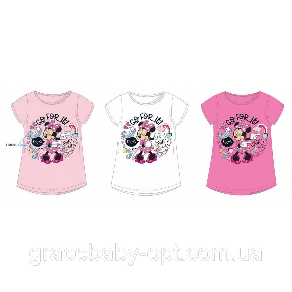 Футболка для дівчат оптом, Disney, 3-8 рр., № Min-GT-Shirt-224