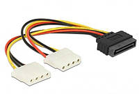 Кабель живлення внутрішній Delock MoleX-SATA 15p F/M (2xMolex) Y-form(70.06.5159) MB MS