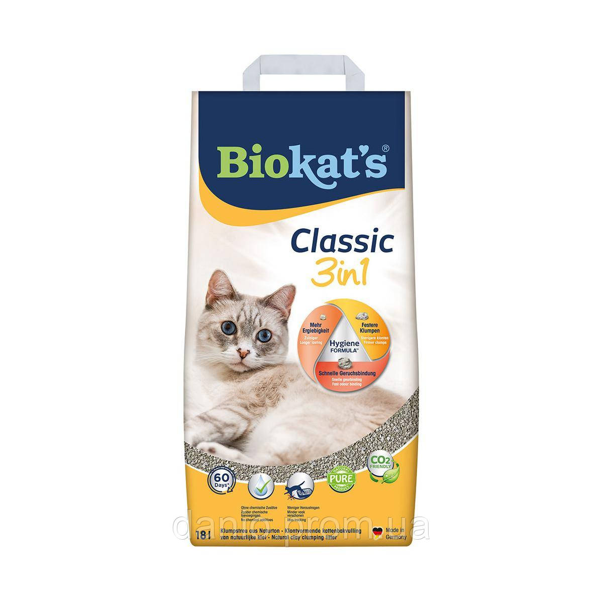 Наповнювач бентонітовий Biokats Classic (3in1) 10 літрів