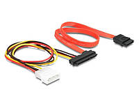 Кабель накопичувача Delock SATA 22p-7p M/M (+Molex) 0.4m 3Gbps різнобарвний (70.08.4230) MB MS