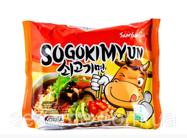 Корейська локшина SAMYANG SogoKimyun з яловичиною Flavor Ramen 120g (Корея)