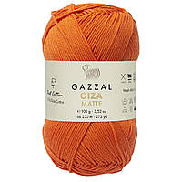 Пряжа хлопок для вязания Gazzal GIZA MATTE (Газзал Гиза Матте) № 5565 оранжевый (нитки для ручного вязания)