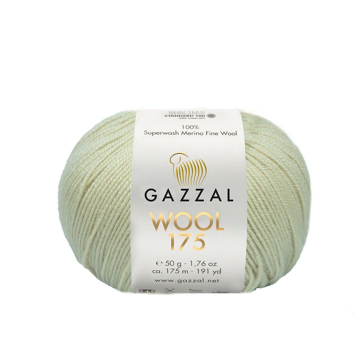 Gazzal WOOL 175 (Вул 175) № 344 світло-бежевий (Пряжа мериносова, нитки для в'язання), фото 1