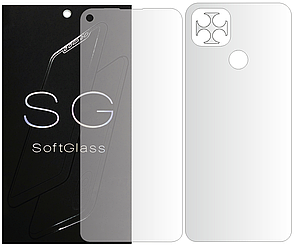 Бронеплівка для Motorola G9 Power комплект: для передньої і задньої панелі зносостійка поліуретанова SoftGlass