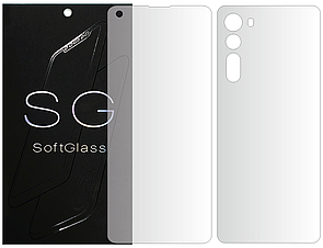 Бронеплівка для Moto Edge 5G XT2063-3 комплект: для передньої і задньої панелі зносостійка поліуретанова SoftGlass