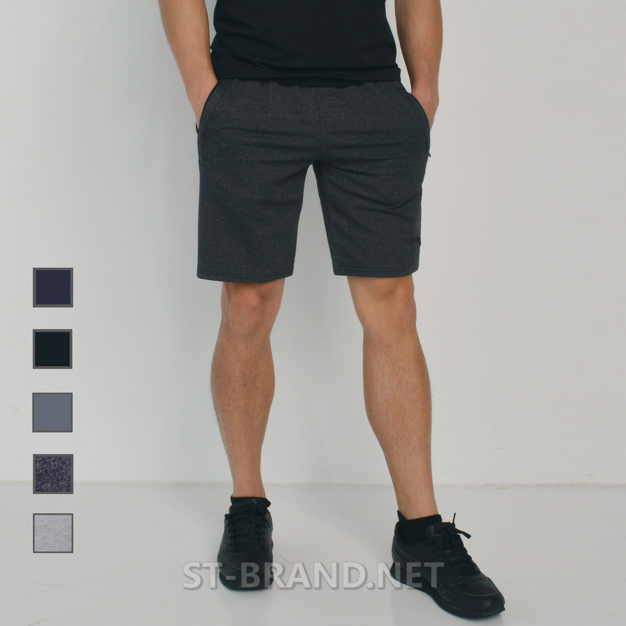 48,50,52,54,56. Темно-сірі чоловічі трикотажні шорти
