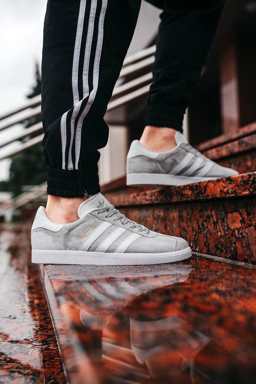 Кросівки чоловічі сірі Adidas Gazelle (00180)