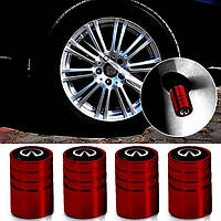 Ковпачки на ніпель для авто Infiniti Alitek Long Red Інфініті, 4 шт.