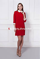 Плаття мод. 352-4 жіноче 352-4 кольори червоний із білим комірцем і манжетами