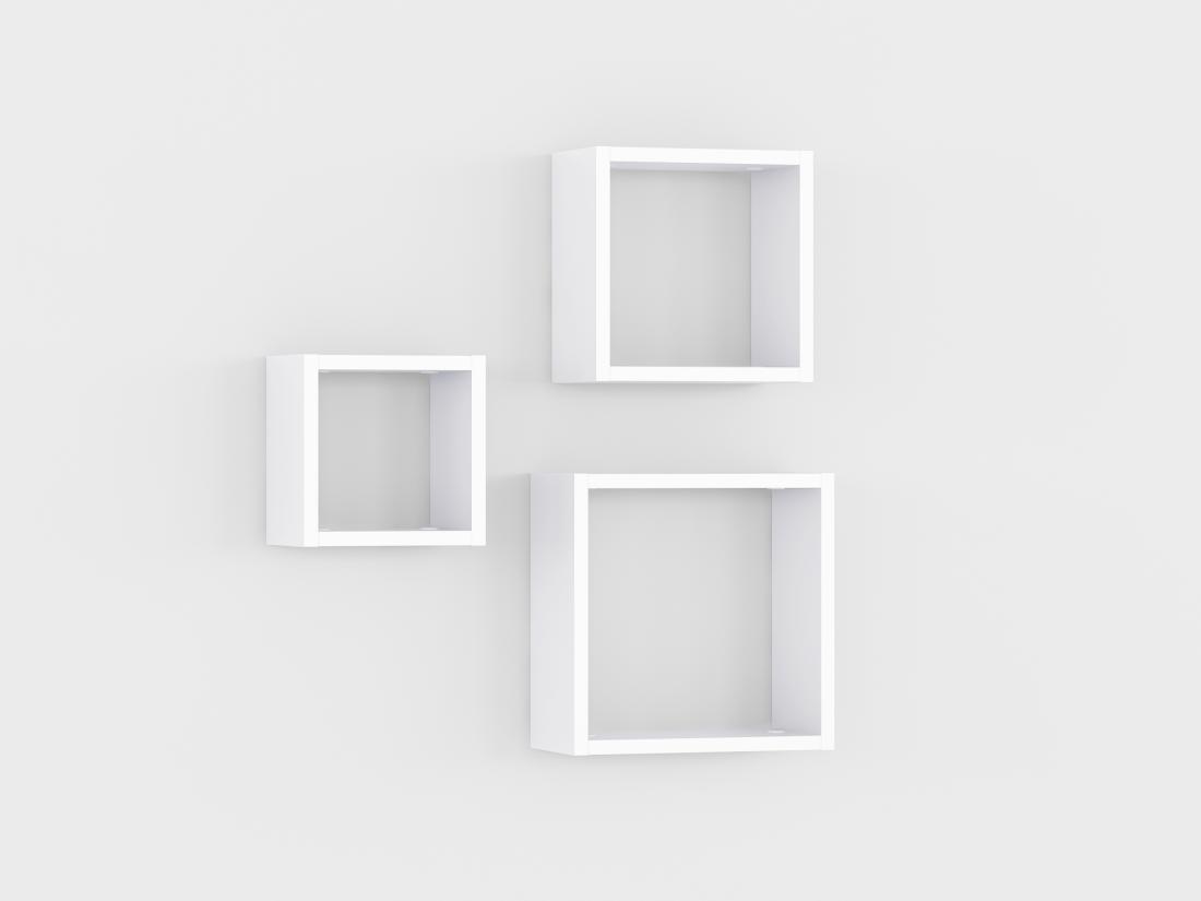 Полиці навісні, полиці настінні в комплекті 3шт білий, фото 1