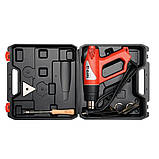 Будівельний фен 2000 Вт YATO YT-82292 з аксесуарами та кейсом (Чорно-жовтогарячий), фото 5