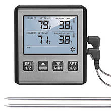 Кухонний цифровий термометр + таймер UChef TP-710s, з 2-ма виносними щупами, сигналізатором, магнітом