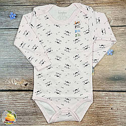 Рожевий боді з рукавчиком для малюка "Котик" Розмір: 80,86,92,98 місяців (03135-4)