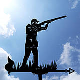 Флюгер Мисливець №3, флюгер на дах з металу 2 мм., фото 8