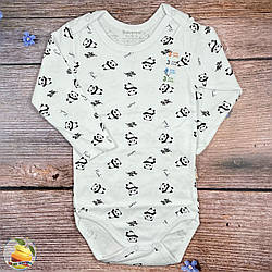 Білий боді з рукавом для малюка "Панда" Розмір: 80,86,92,98 місяців (03136-2)